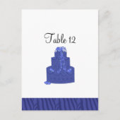 ブルー王室のス結婚ケーキテーブル席カード ポストカード (正面)