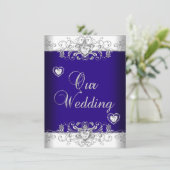 ブルー王室のス結婚シルバーダイヤモンドハート2 招待状 (スタンド正面)