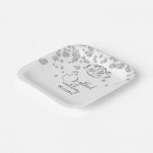 ブルー王室のダイヤモンドとハート結婚ズ ペーパープレート (傾斜あり)