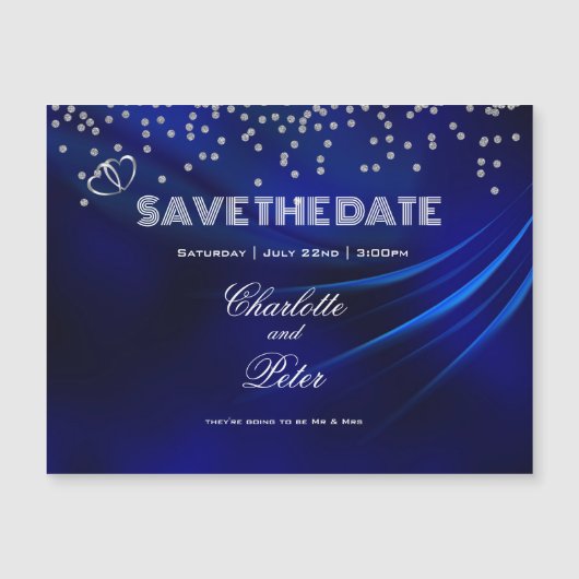 ブルー王室のダイヤモンドハート保存日付の磁気 (正面)