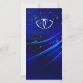 ブルー王室のダイヤモンド/ハートありがとうフォトカード サンキューカード (裏面)