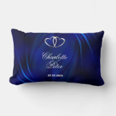 ブルー王室のダイヤモンド/ハートズ結婚ランバーピロー ランバークッション (正面)