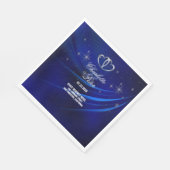 ブルー王室のダイヤモンド/ハートズ結婚紙ナプキンス スタンダードランチョンナプキン (角)