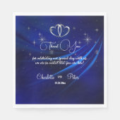 ブルー王室のダイヤモンド/ハートズ結婚紙ナプキンス スタンダードランチョンナプキン (正面)