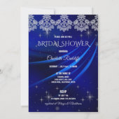 ブルー王室のダイヤモンド&ハートブライダルシャワー 招待状 (裏面)