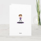 ブルー王室のトランポリン誕生日パーティー サンキューカード (裏面)