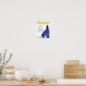 ブルー王室のドレスキンセアニラクラウン誕生日 ポスター (キッチン)