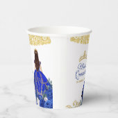 ブルー王室のドレスクインセアニラクラウン誕生日パペ 紙コップ (右)