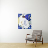 ブルー王室のドレスクインセアニラ金ゴールドウェルカムサイン タペストリー (インサイチュ)