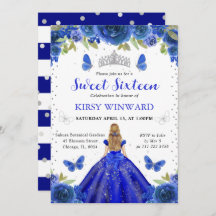 ブルー王室のドレスブロンドプリンセススウィート16