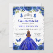 ブルー王室のドレスレッドフォールドプリンセスキンセアニェラ 招待状 (正面)