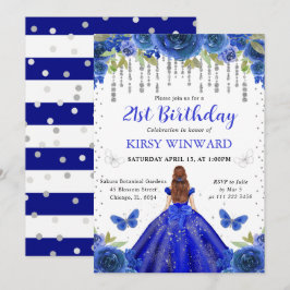 ブルー王室のドレスレッドフォールドプリンセス誕生日 招待状