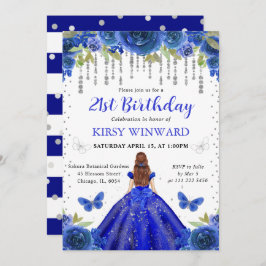 ブルー王室のドレスレッドフォールドプリンセス誕生日 招待状