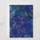 ブルー王室のニカイスラム結婚式招待状 招待状 (裏面)