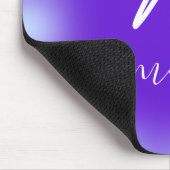 ブルー王室のネイビーネームモノグラムコバルトインダイゴ マウスパッド (コーナー)