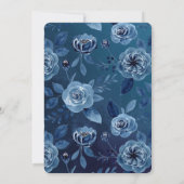 ブルー王室のネイビーバラグリッタードレスキンセアニェラ 招待状 (裏面)