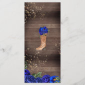 ブルー王室のバラス素朴ウエスタンチャラパーティー メニュー (裏面)