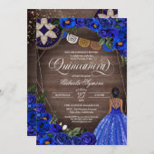 ブルー王室のバラズカントリーシャロキンセアニェラ 招待状 (正面/裏面)