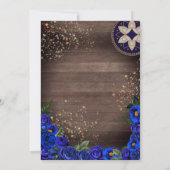 ブルー王室のバラチャロカントリーガウンキンセアニェラ 招待状 (裏面)