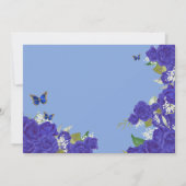 ブルー王室のバラフローラティアラバタフライキンセアニェラ 招待状 (裏面)