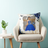 ブルー王室のバラフローラ写真キンセアニラメメント クッション (椅子)