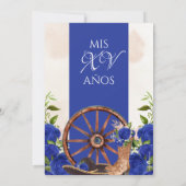 ブルー王室のバラヴィンテージシャーロウェスタンキンセアニェラ 招待状 (裏面)