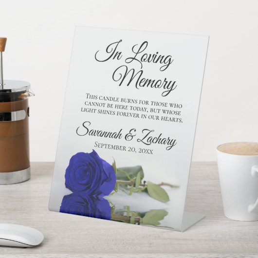 ブルー王室のバラ愛の思い出結婚の記念碑 台座サイン (インサイチュ)