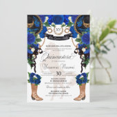 ブルー王室のバラ&ブラックウエスタンチャロキンセアニェラ 招待状 (スタンド正面)