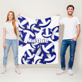 ブルー王室のバレーボールクラブカラーズスポーツデッキ フリースブランケット