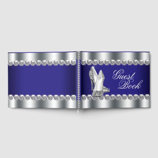 ブルー王室のバースデーパーティーゲストブック ゲストブック (全面)