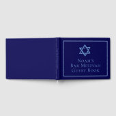 ブルー王室のバー(ユダヤ教の)バル・ミツバーパーティースターオブデイビッド ゲストブック (全面)