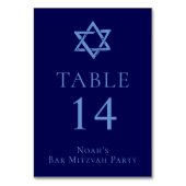 ブルー王室のバー(ユダヤ教の)バル・ミツバーパーティースターオブデイビッド テーブルナンバー (裏面)