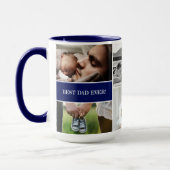 ブルー王室のパパエバ最高のーフォトコラージュダディ マグカップ (左)