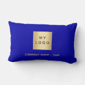 ブルー王室のビジネス会社ロゴ文字 ランバークッション (裏面)