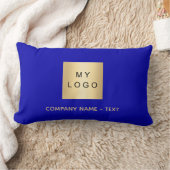 ブルー王室のビジネス会社ロゴ文字 ランバークッション (ブランケット)
