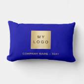 ブルー王室のビジネス会社ロゴ文字 ランバークッション (正面)