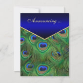 ブルー王室のピーコック結婚の発表 招待状 (正面)