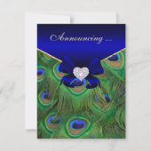 ブルー王室のピーコック結婚の発表 招待状 (正面)