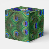 ブルー王室のピーコック結婚式の引き出物ボックス フェイバーボックス (裏面サイド)