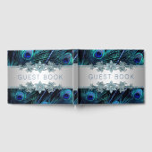 ブルー王室のピーコッ結婚クズゲストブック ゲストブック (全面)