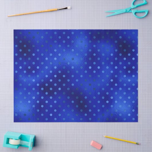 ブルー王室のフォイル水玉模様ハヌカーティッシュペーパー 薄葉紙 (クラフト)