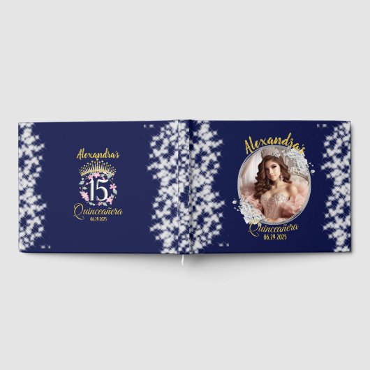 ブルー王室のフォトヴィンテージボホキンチェニェラスペインの ゲストブック (全面)