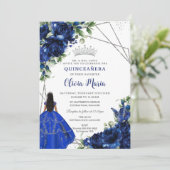 ブルー王室のフラワーズプリンセスシルバーキンセアニラ 招待状 (スタンド正面)