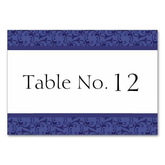 ブルー王室のフロレン結婚ティンのテーブルカード テーブルナンバー (裏面)