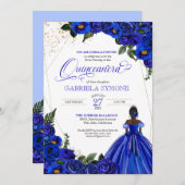 ブルー王室のフローラアエレガントフロラティーナキンセアニェラI 招待状 (正面/裏面)