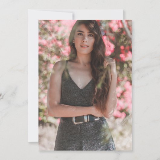 ブルー王室のフローラキンセアニェラフォト招待状 セーブザデート (裏面)