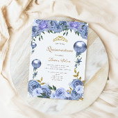 ブルー王室のフローラキンセアニェラフォト招待状 セーブザデート