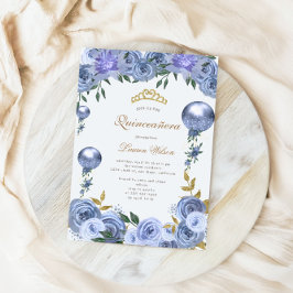 ブルー王室のフローラキンセアニェラフォト招待状 セーブザデート