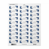 ブルー王室のフローラキンセアニェラ差出人住所 ラベル (フルシート)