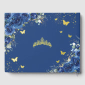 ブルー王室のフローラキンセアニラクリン15 XV金ゴールド ゲストブック (裏面)